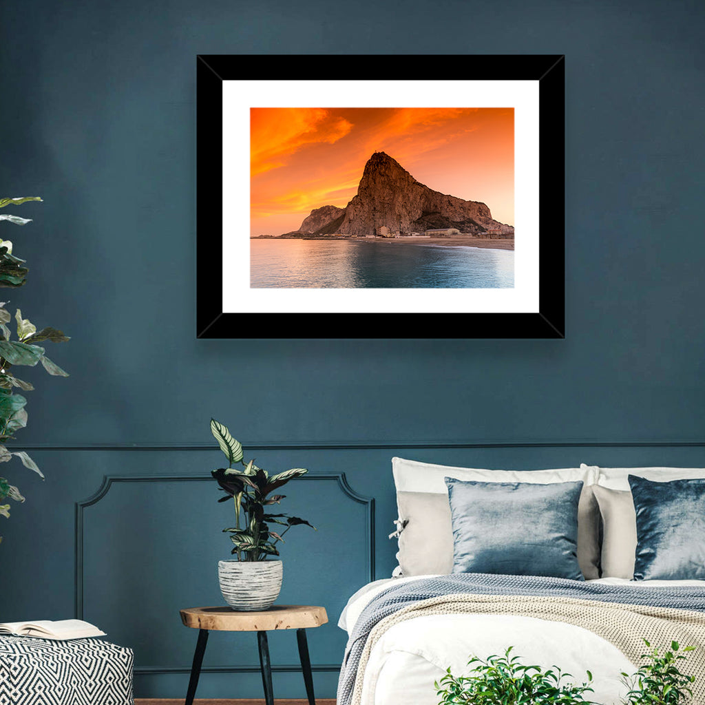 Rock of Gibraltar at Sunset Wall Art