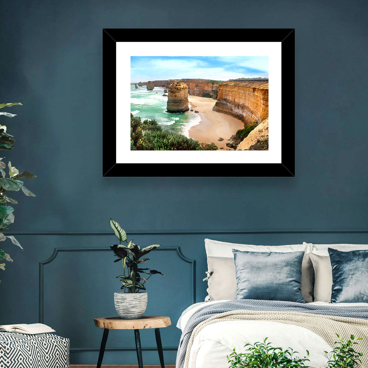 Twelve Apostles Coastline Wall Art in a room, landscape