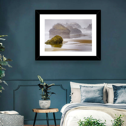 Misty Oregon Sea Stacks Wall Art