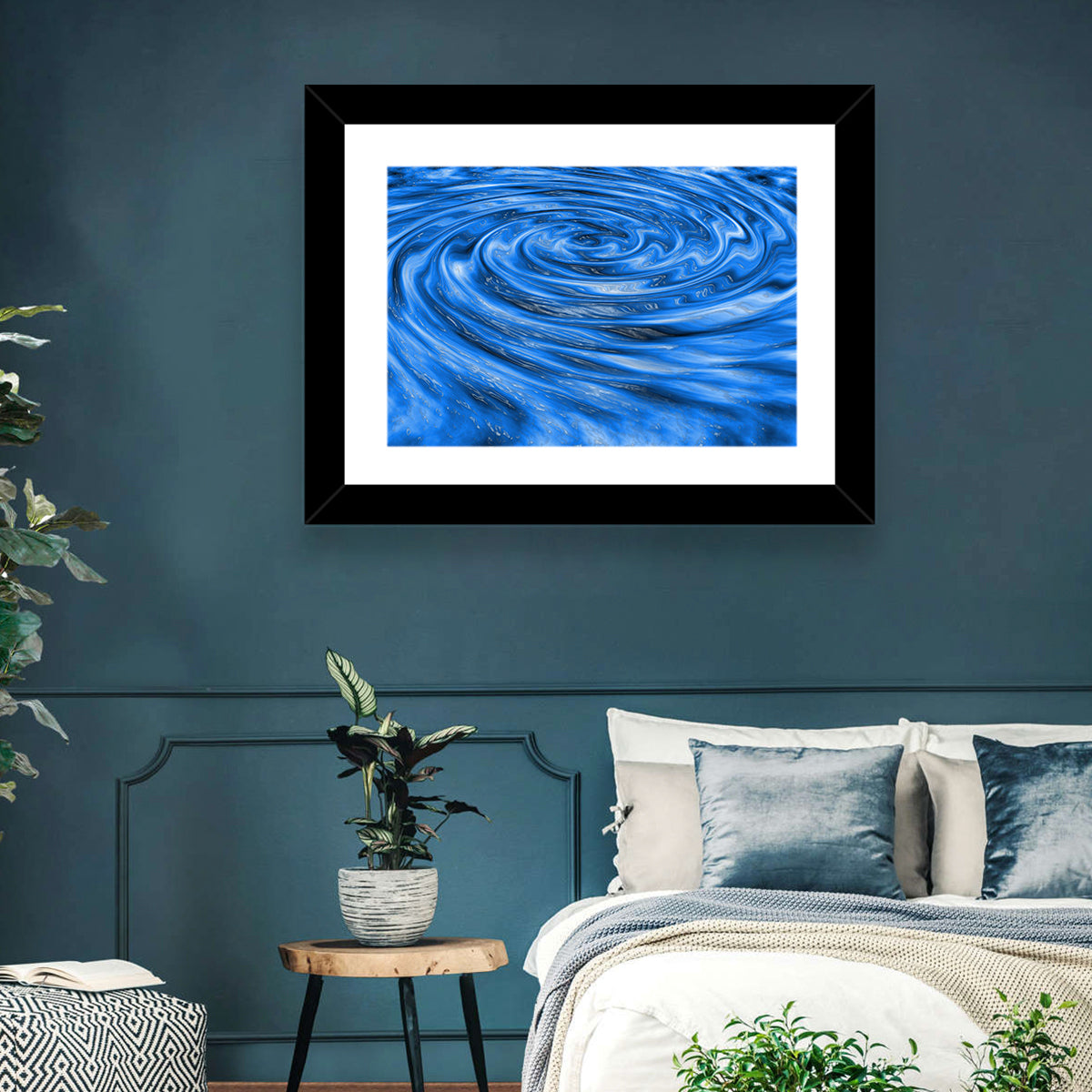 Azure Water Vortex Wall Art