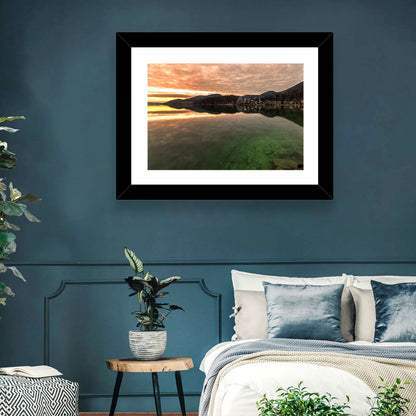 Fuschlsee Pier at Sunset Wall Art