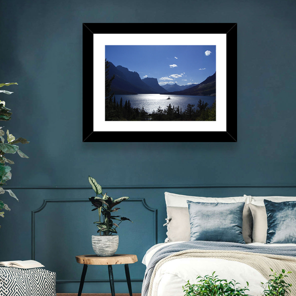 Wild Goose Island, St. Mary Lake Wall Art in a room, landscape