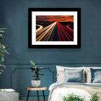 Sunset Highway Light Trails Wall Art