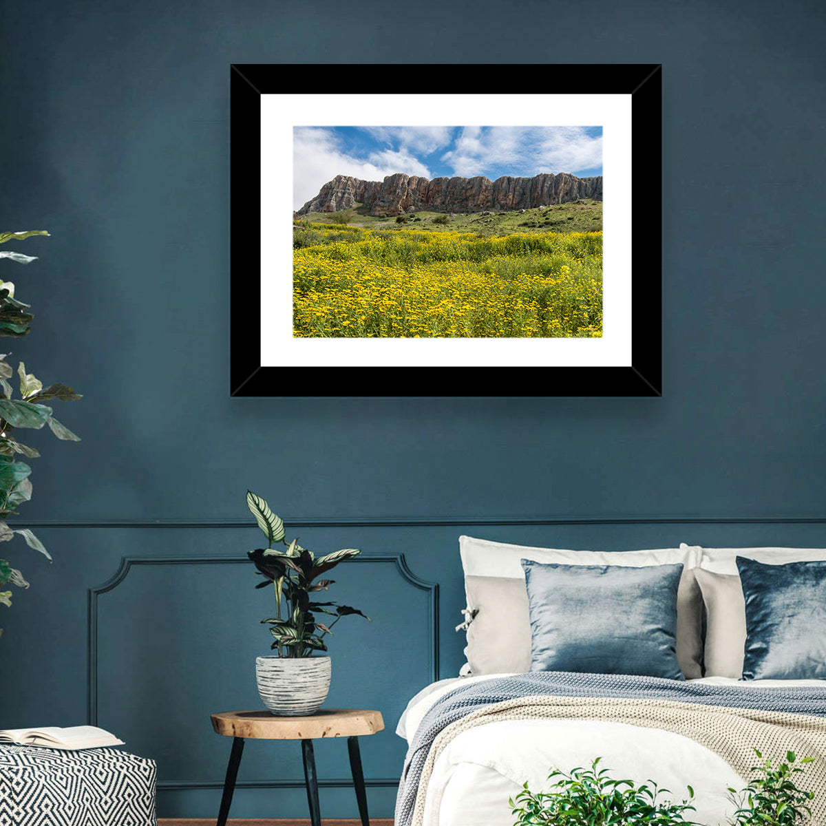 Mount Arbel Wildflower Meadow Wall Art in a room, landscape