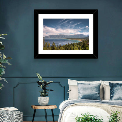 Pines Above a Blue Lake Wall Art