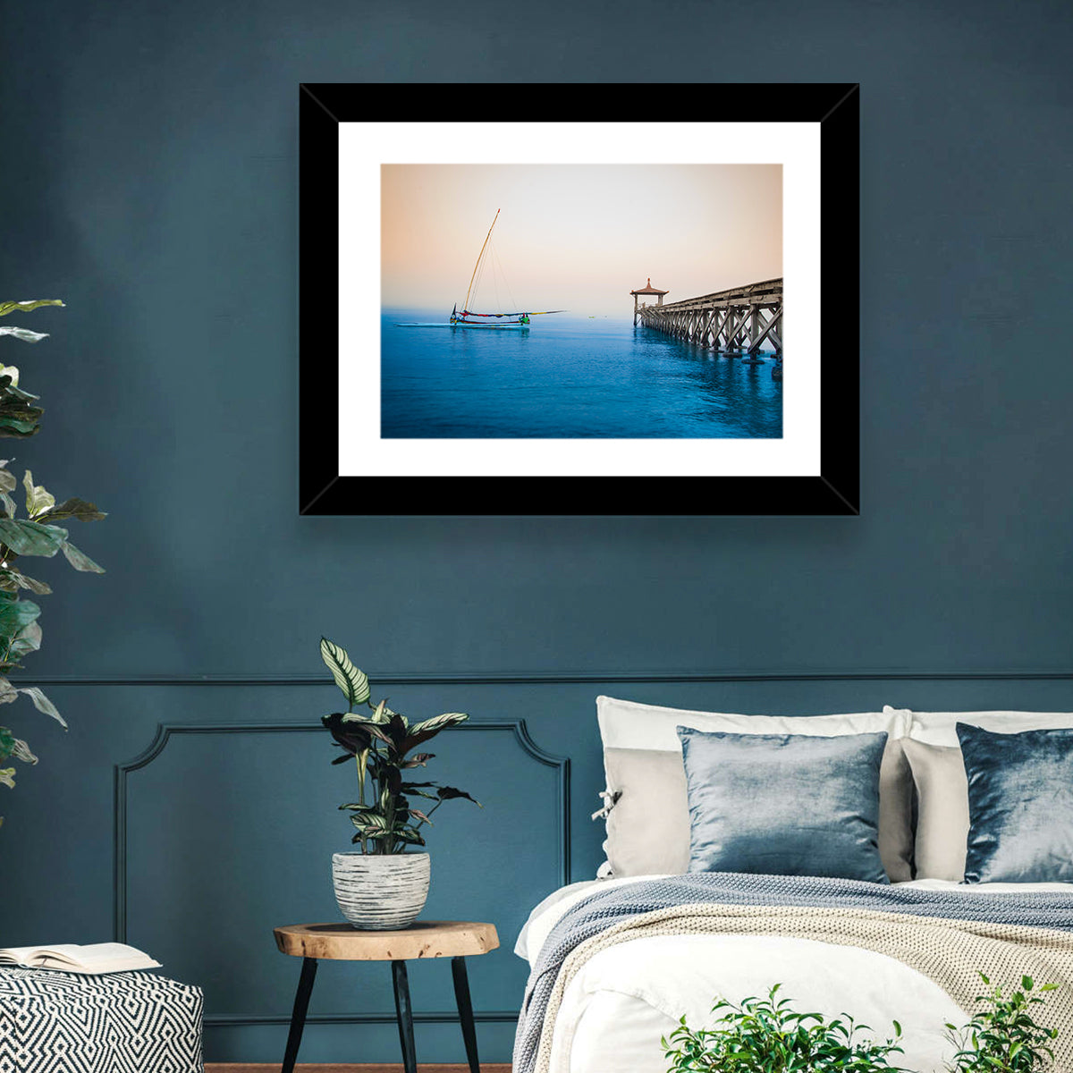 Outrigger Boat and Pier Wall Art
