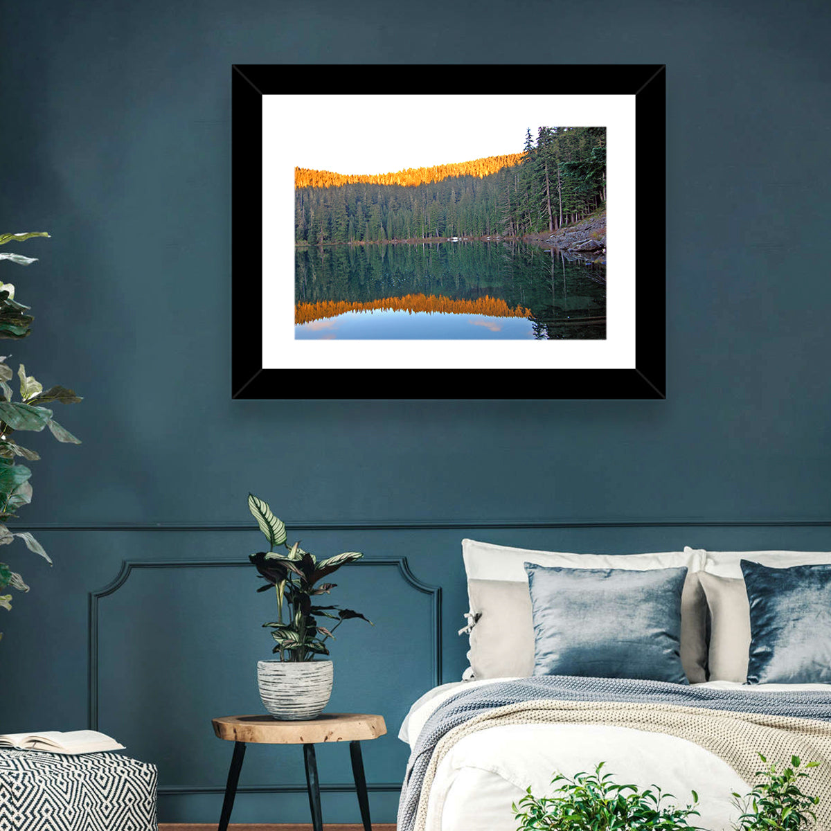 Golden Hour Lake Reflection Wall Art