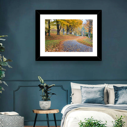 Autumn Road with Golden Canopy Wall Art