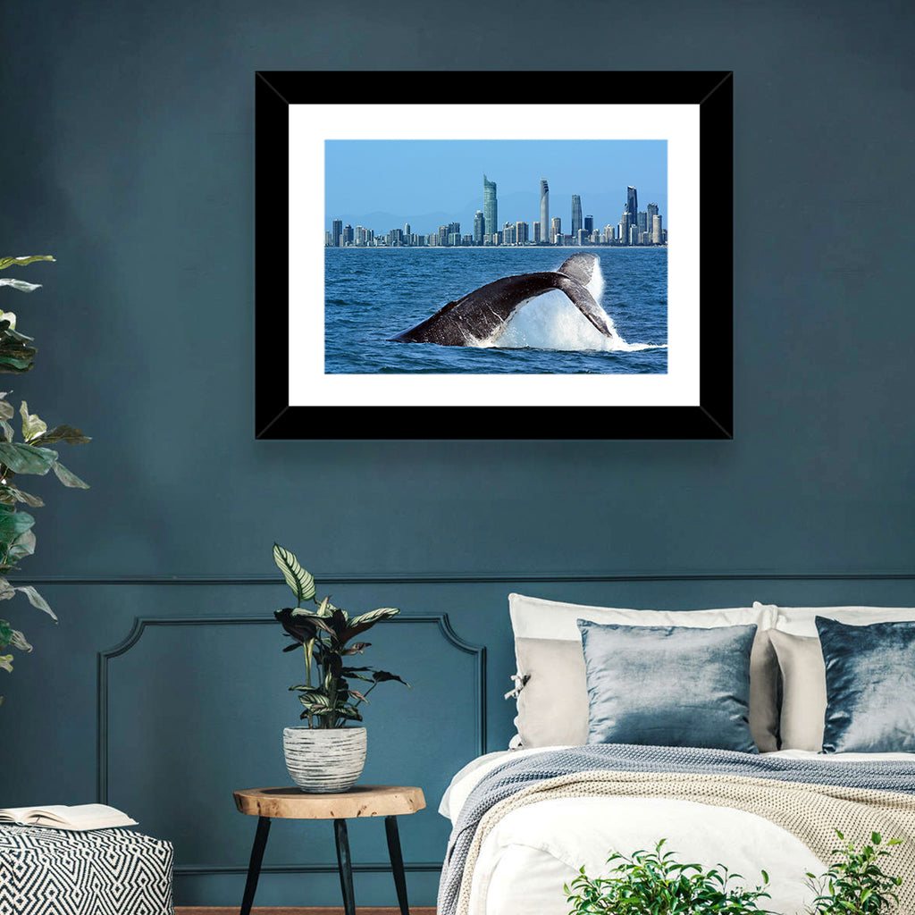 Gold Coast Whale and Skyline Wall Art