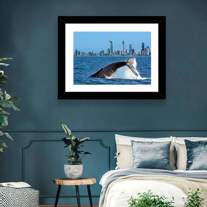 Gold Coast Whale and Skyline Wall Art