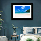 Turquoise Tropical Beach Scene Wall Art
