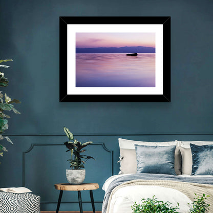 Lavender Lake Ohrid Sunset Wall Art