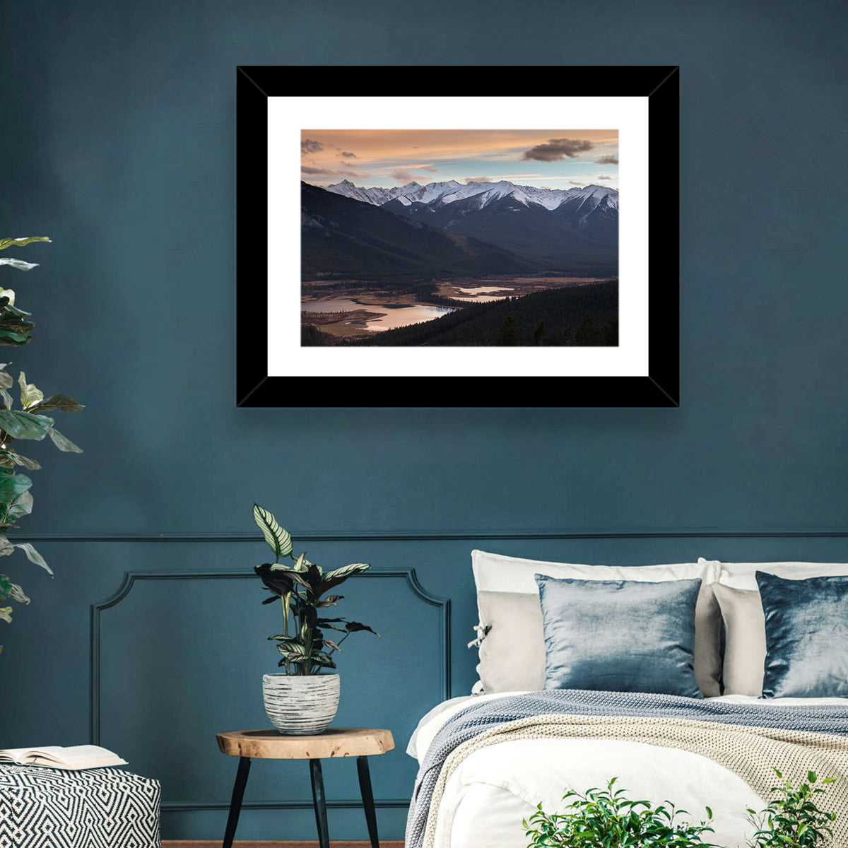 Banff Mountain Lake at Dusk Wall Art