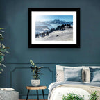 Sunlit Alpine Ski Slope Wall Art