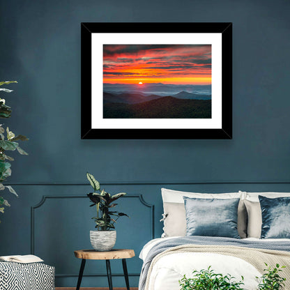 Blue Ridge Sunrise Over Misty Ridges Wall Art