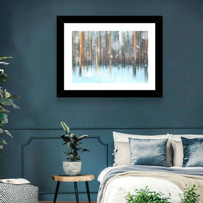 Ethereal Snowy Pine Forest Wall Art