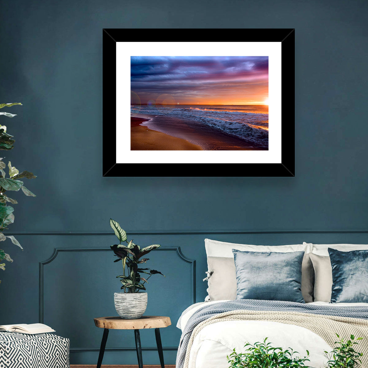 Bulgarian Black Sea Sunrise Wall Art in a room, landscape