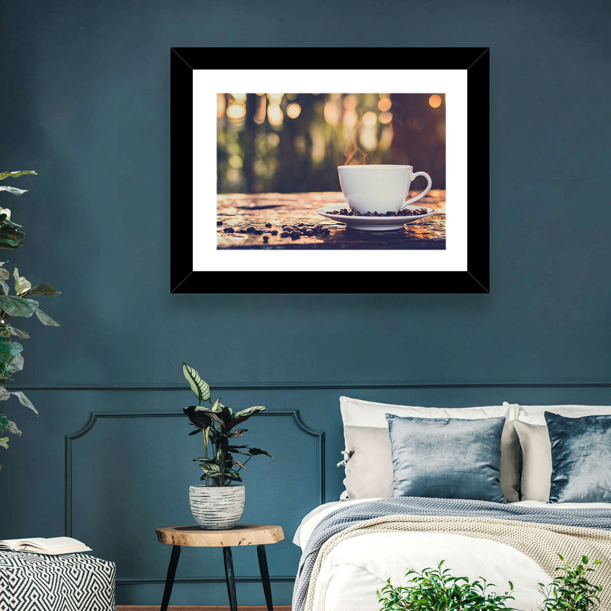 Steaming White Coffee Cup Wall Art