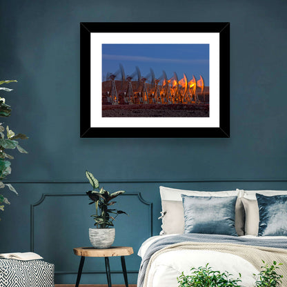 Oil Pump Jacks at Dusk Wall Art