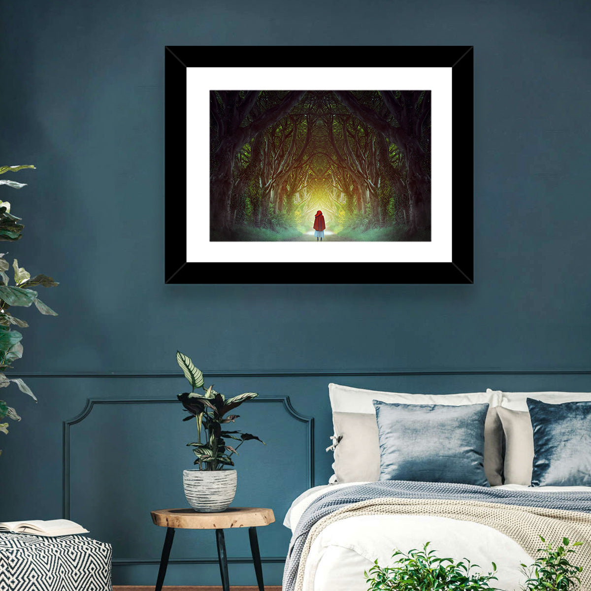Dark Hedges Pathway Wall Art in a room, landscape