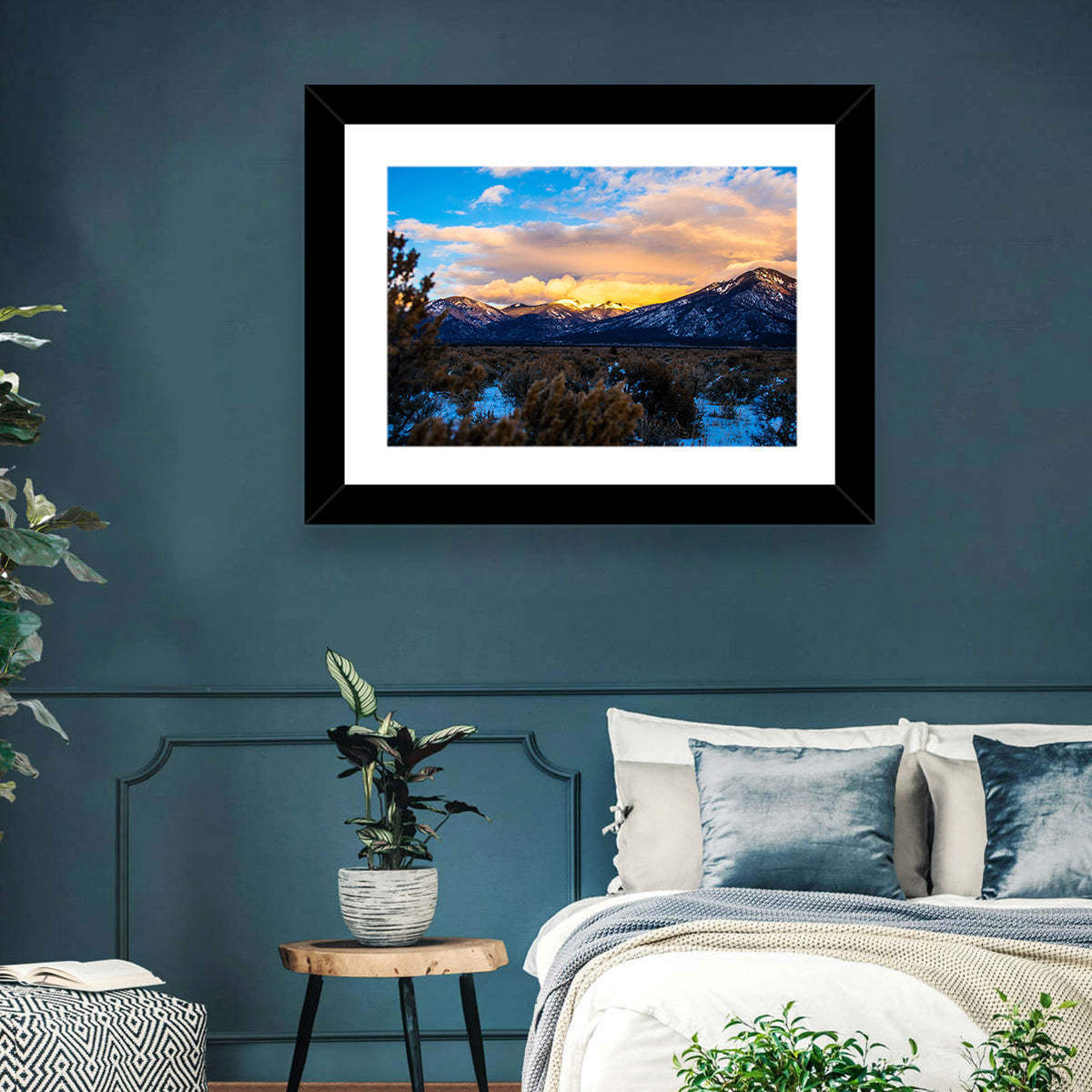 Sangre Winter Desert Wall Art in a room, landscape