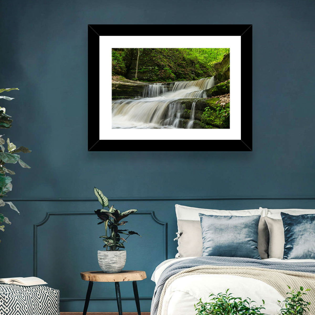 Matthiessen Forest Cascade Wall Art in a room, landscape
