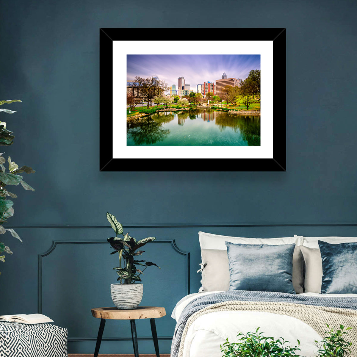 Charlotte Skyline at Marshall Park Wall Art in a room, landscape