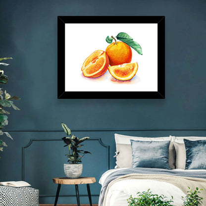 Watercolor Orange Still Life Wall Art