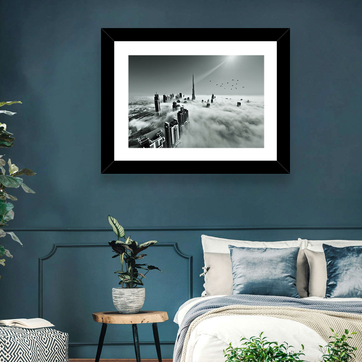 Burj Khalifa Rising Through Morning Fog Wall Art