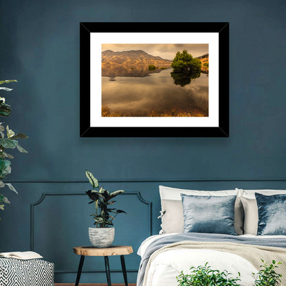 Lake Kaweah Golden Hour Reflection Wall Art