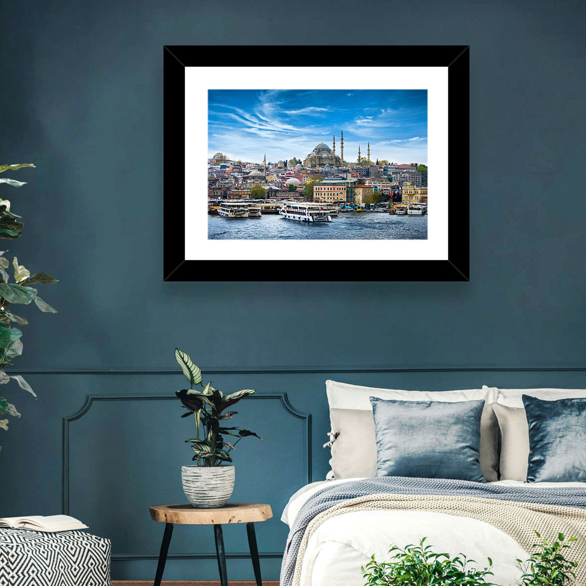 Süleymaniye Mosque Over Golden Horn Wall Art in a room, landscape