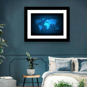 Digital World Map Wall Art