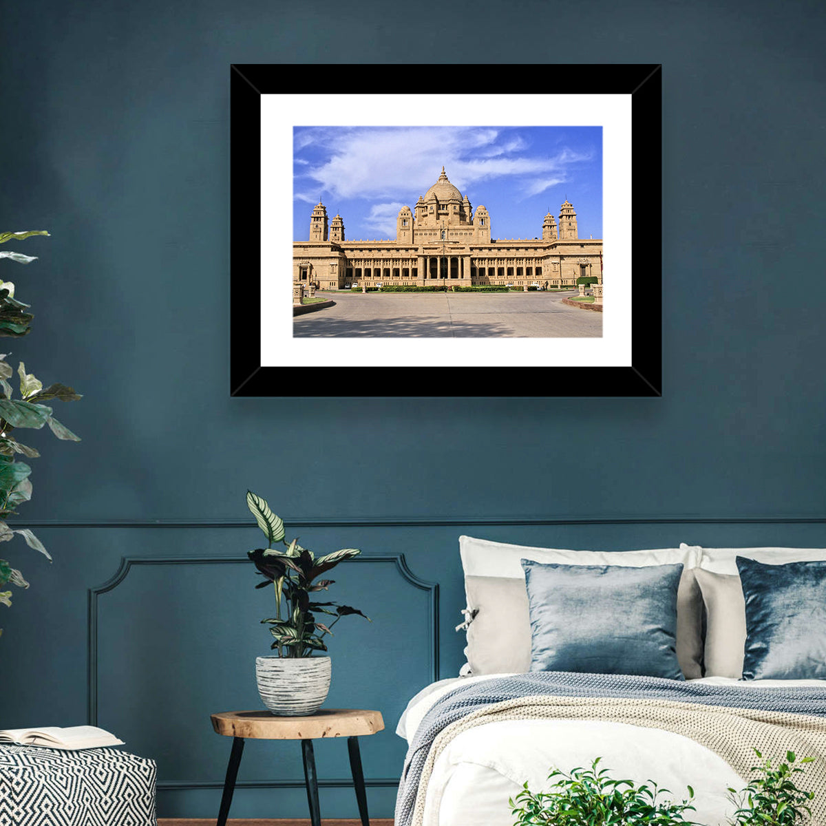 Umaid Bhawan Palace Under Clear Blue Sky Wall Art