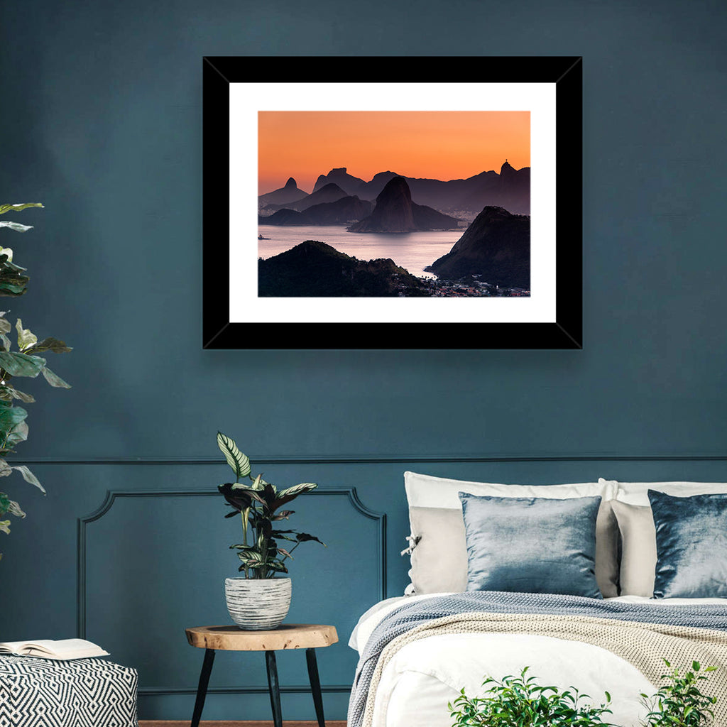 Sugarloaf and Corcovado at Sunset Wall Art