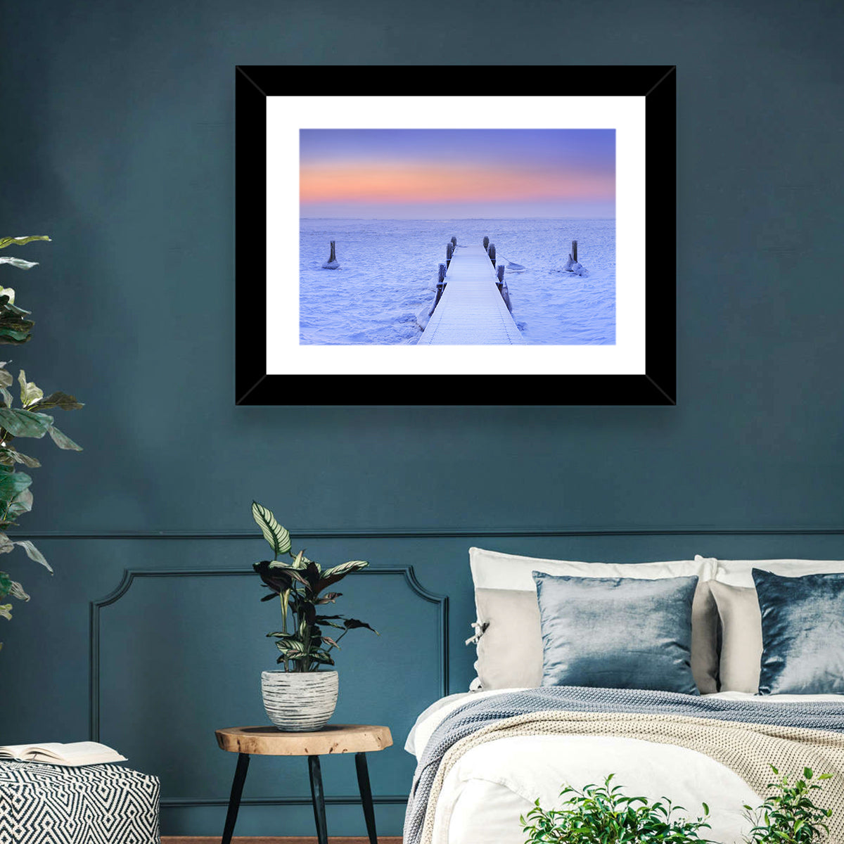 Frosted Jetty at Sunrise Wall Art