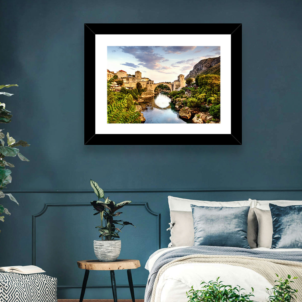Stari Most Bridge, Mostar Wall Art in a room, landscape