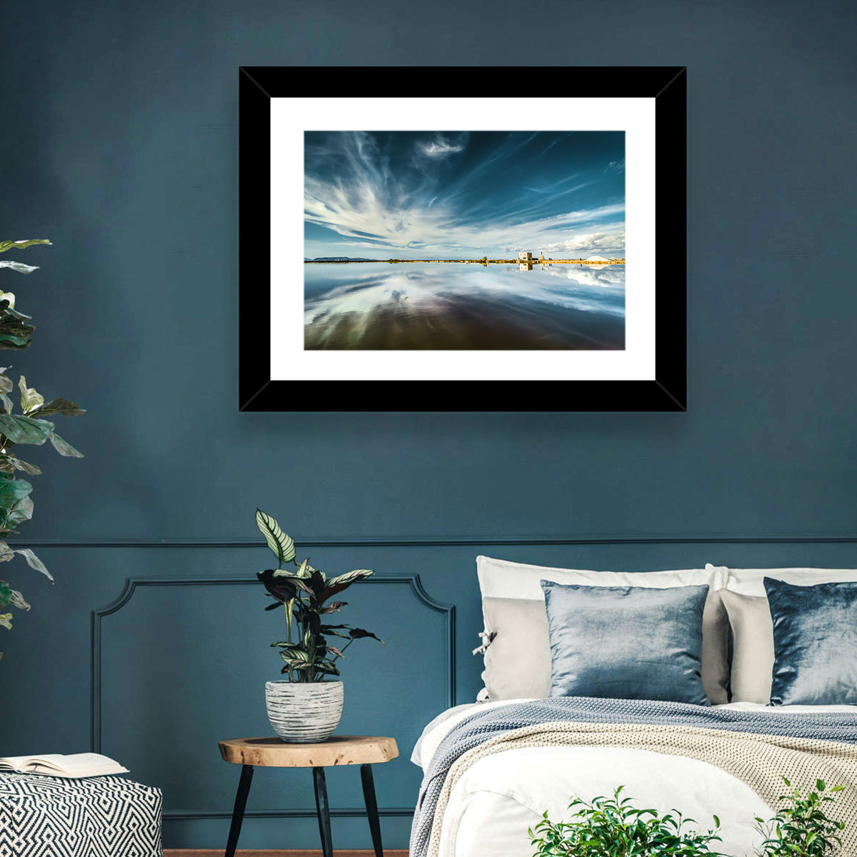 Nubia Salt Pans Reflection Wall Art in a room, landscape