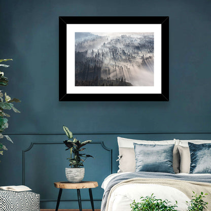 Misty Forest Sunrise Wall Art