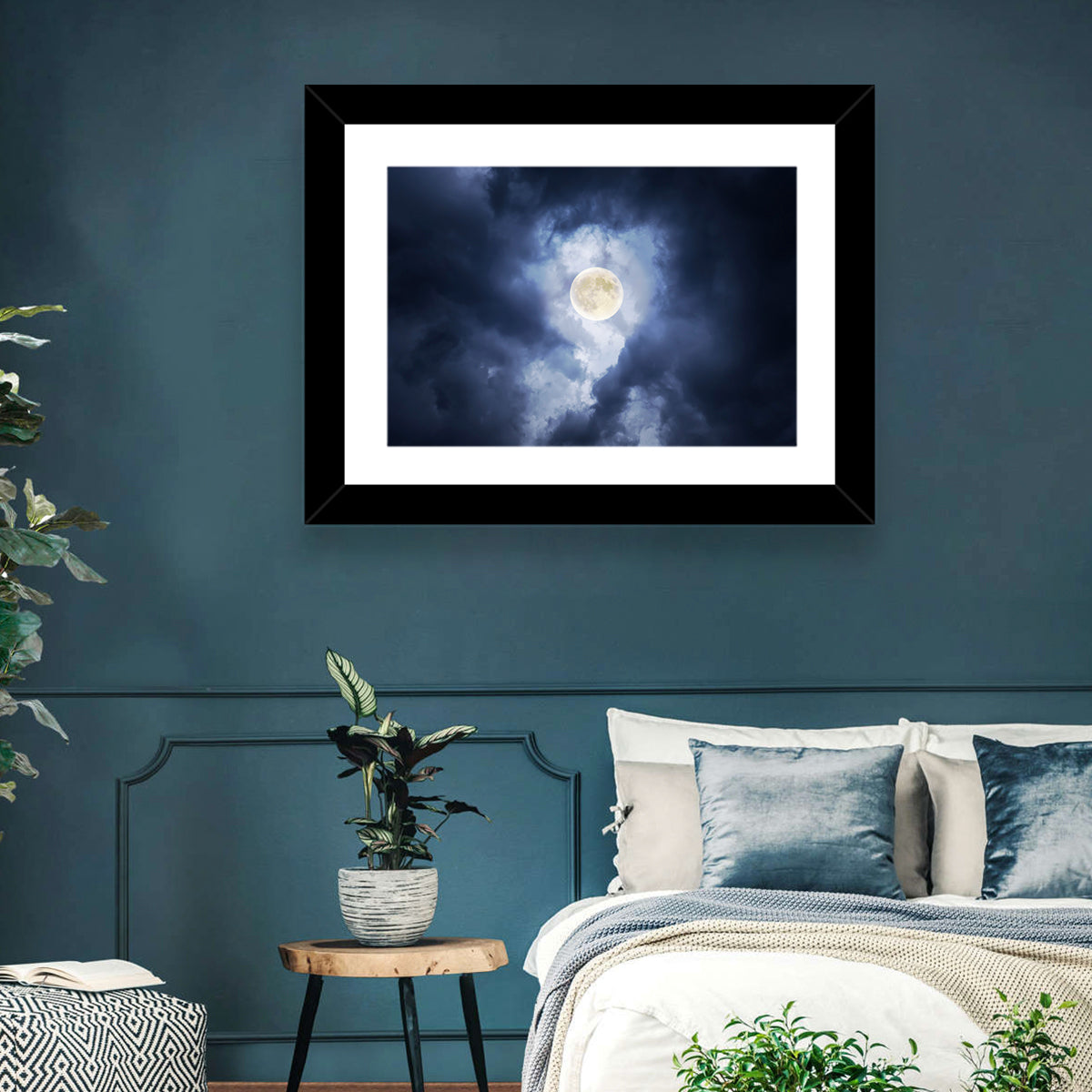 Supermoon Through Storm Clouds Wall Art