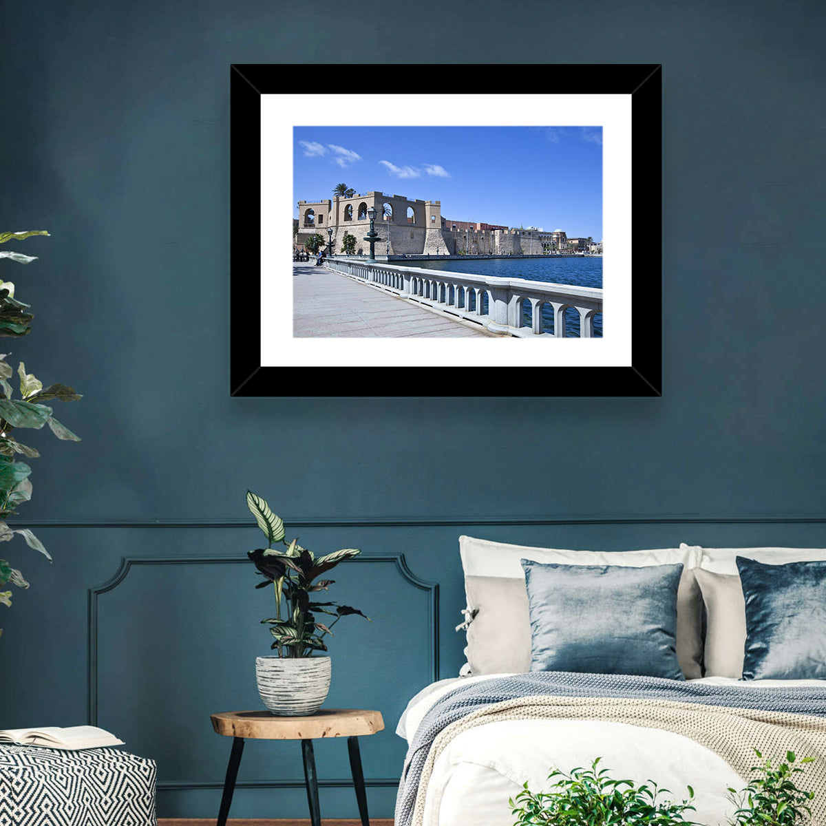 Red Fort Waterfront Wall Art in a room, landscape