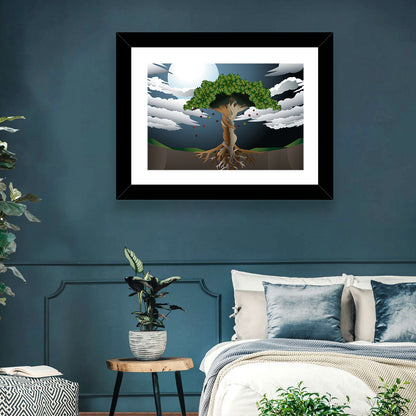 Moonlit Lovers Tree Wall Art