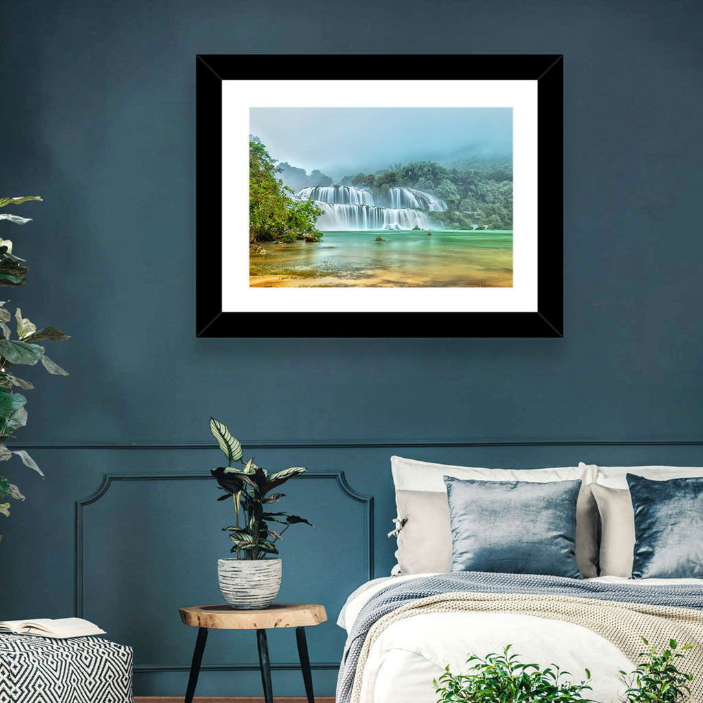 Ban Gioc Waterfalls Misty Morning Wall Art