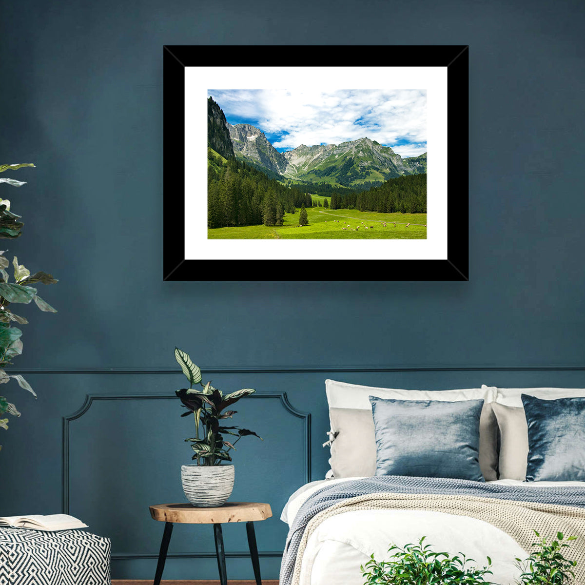 Arnibach Valley Summer Meadow Wall Art in a room, landscape