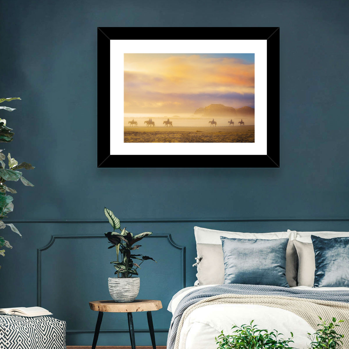 Misty Beach Horseback Riders Wall Art