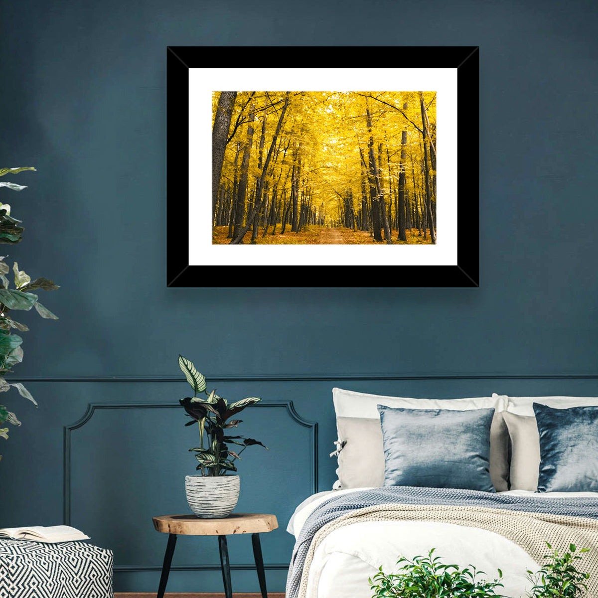 Yellow Autumn Forest Path Wall Art