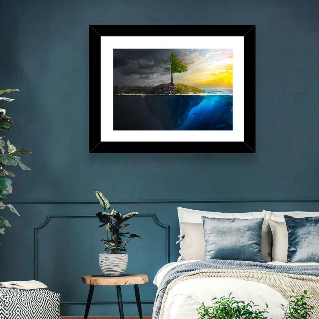 Split Island Tree of Duality Wall Art