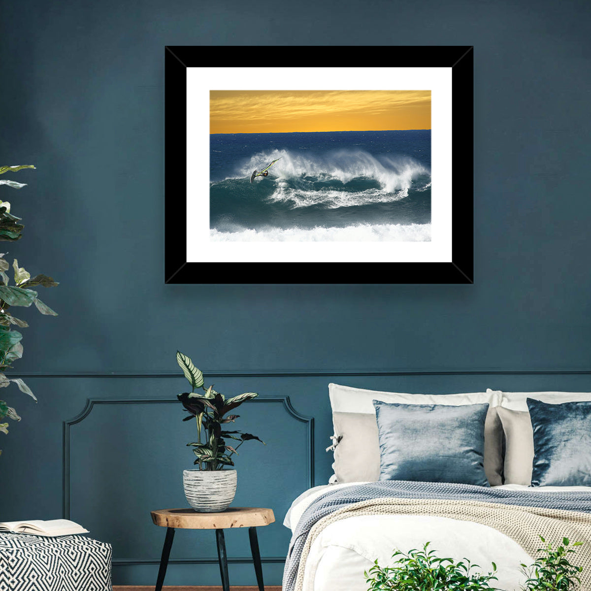 Windsurfer at Golden Wave Wall Art