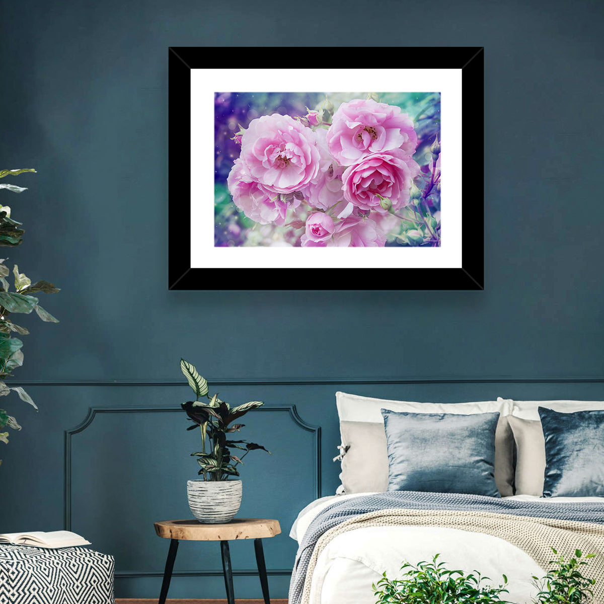 Springtime Pink Rose Cluster Wall Art