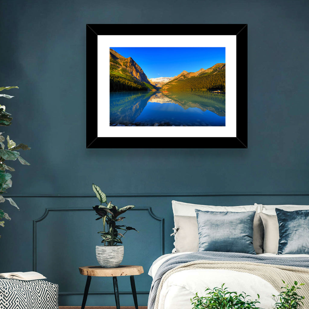 Lake Louise Canoe Reflection Wall Art