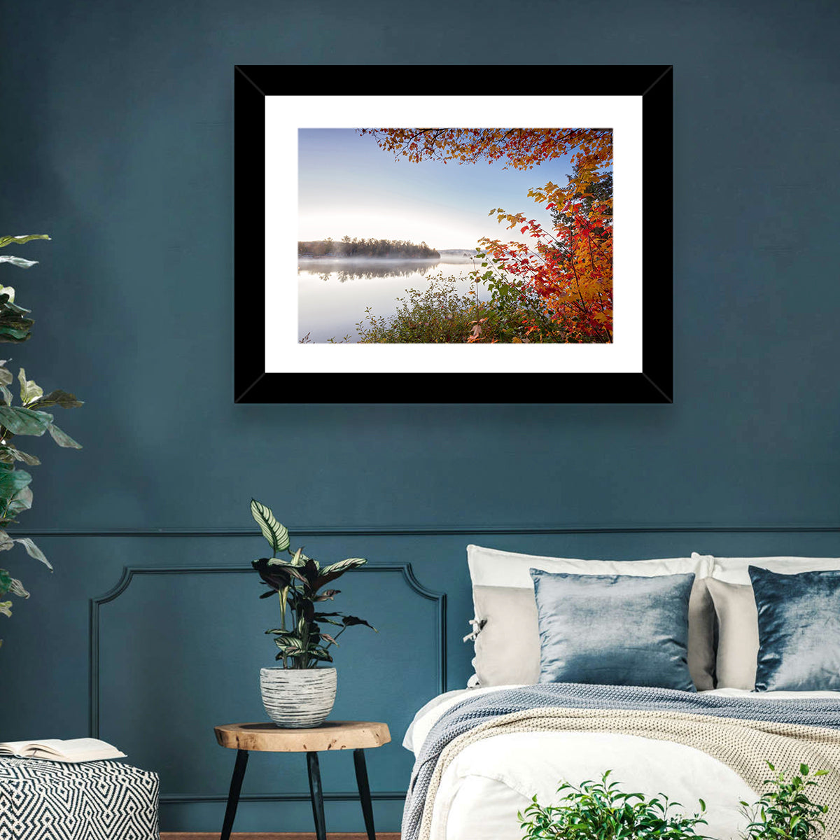 Algonquin Morning Mist Wall Art in a room, landscape
